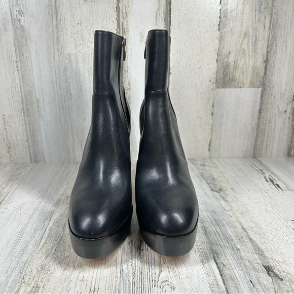 NEW Paige Black Leather Platform Side Zip Ankle Boots Edgy #709 - Picture 13 of 15
